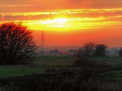 Sunset over Pevensey Marshes  at Pevensey Marshes